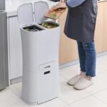 Kitchen Trash Can Dry and Wet Separation Large Bin