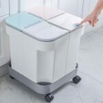 Garbage Sorting Trash Can 4 Cell Dry and Wet Bin