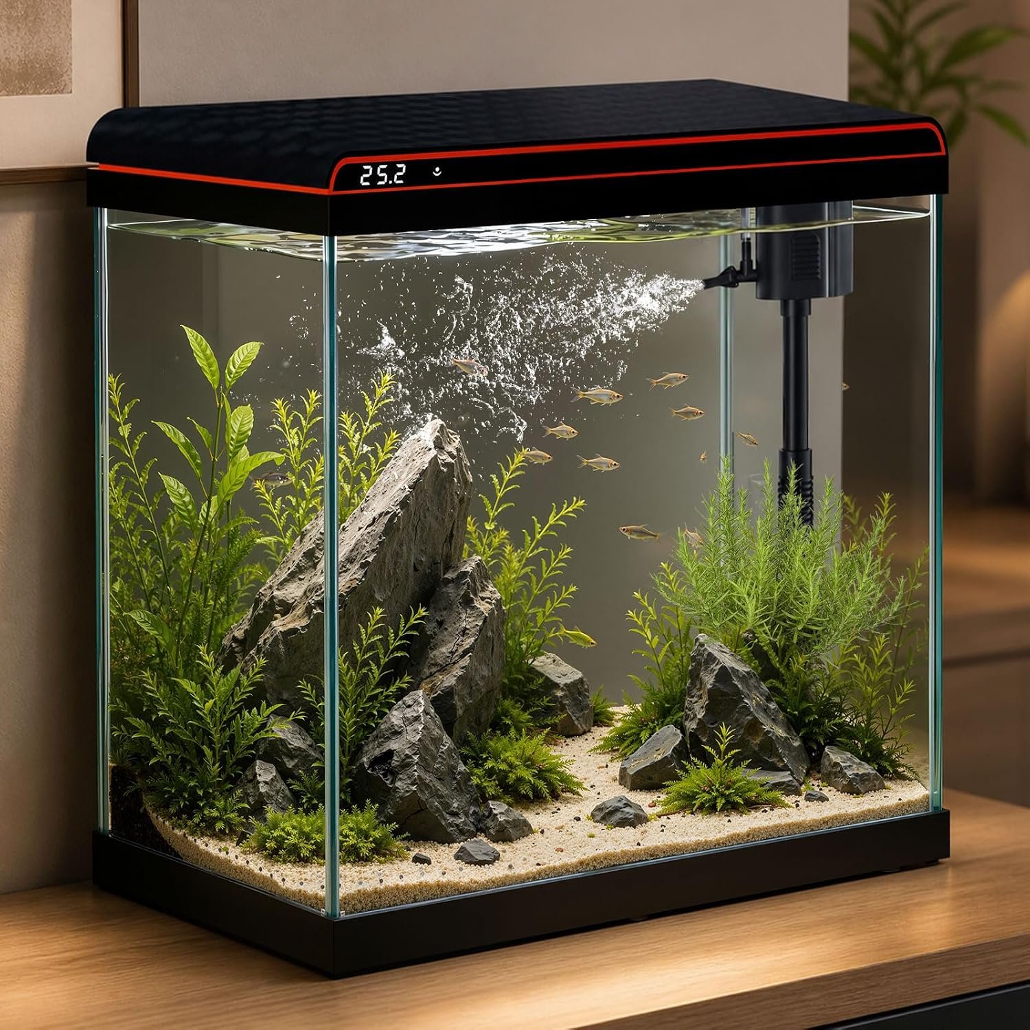 81BD13rCe3L._AC_SL1500_.jpg Smart Fish Tank with LED Lighting and Temperature Detection - Image 1