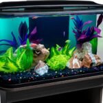 Smart Curved Glass Aquarium Kit with LED Light and Filter